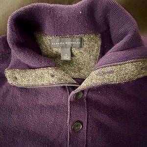 Purple Banana Republic pullover sweater with upper button up v neck.